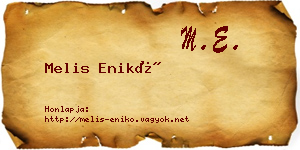 Melis Enikő névjegykártya